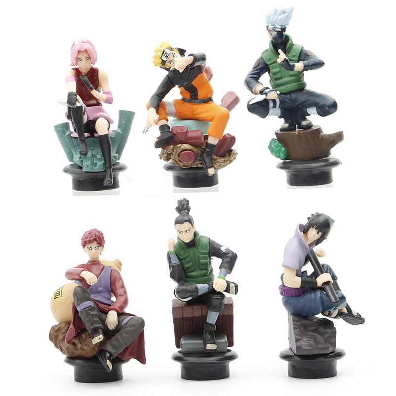 Pvc Naruto Shogi Stump Scene Toy Figure Model Collectible Naruto Kakashi 8cm