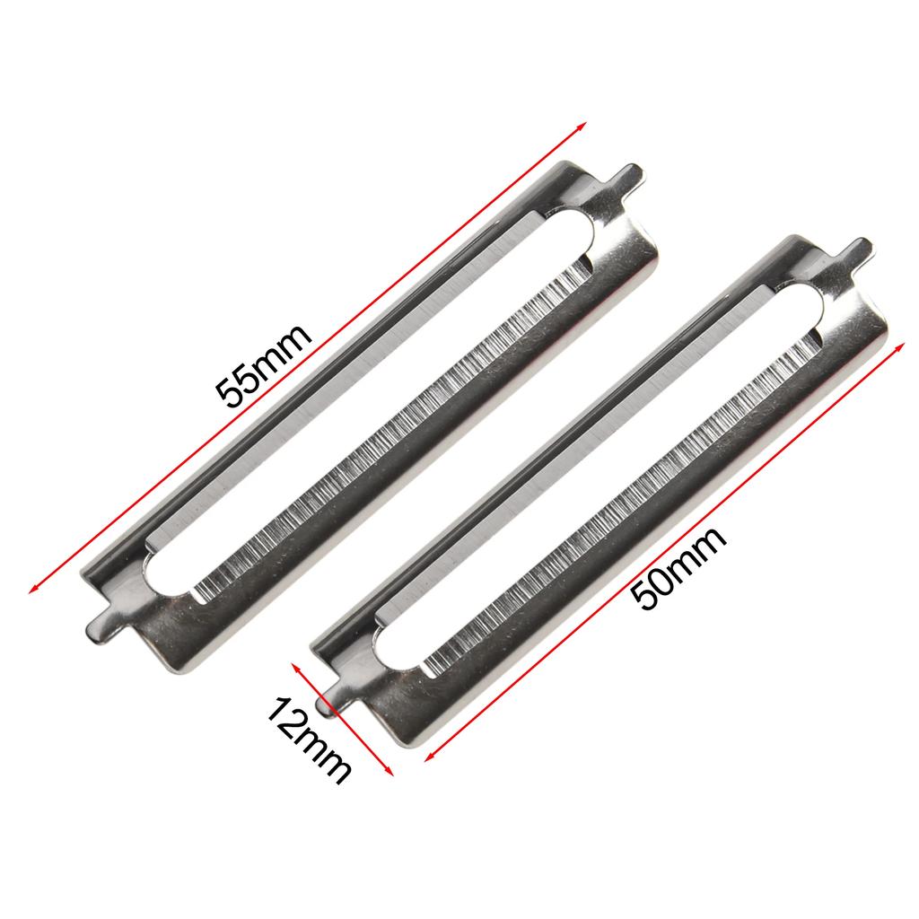 2 Stück 55mm Edelstahl Einseitig Flachklinge Multifunktionale Schälklinge Ersatzklinge Sparschäler Küchenwerkzeug Zubehör