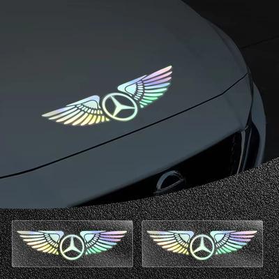 Bunter Laser-Engelsflügel-Aufkleber für Windschutzscheibe, Motorhaube und Kofferraum für Mercedes-Benz C180, C200, C260, C300, W108, W124, W126, W140, W168, W169
