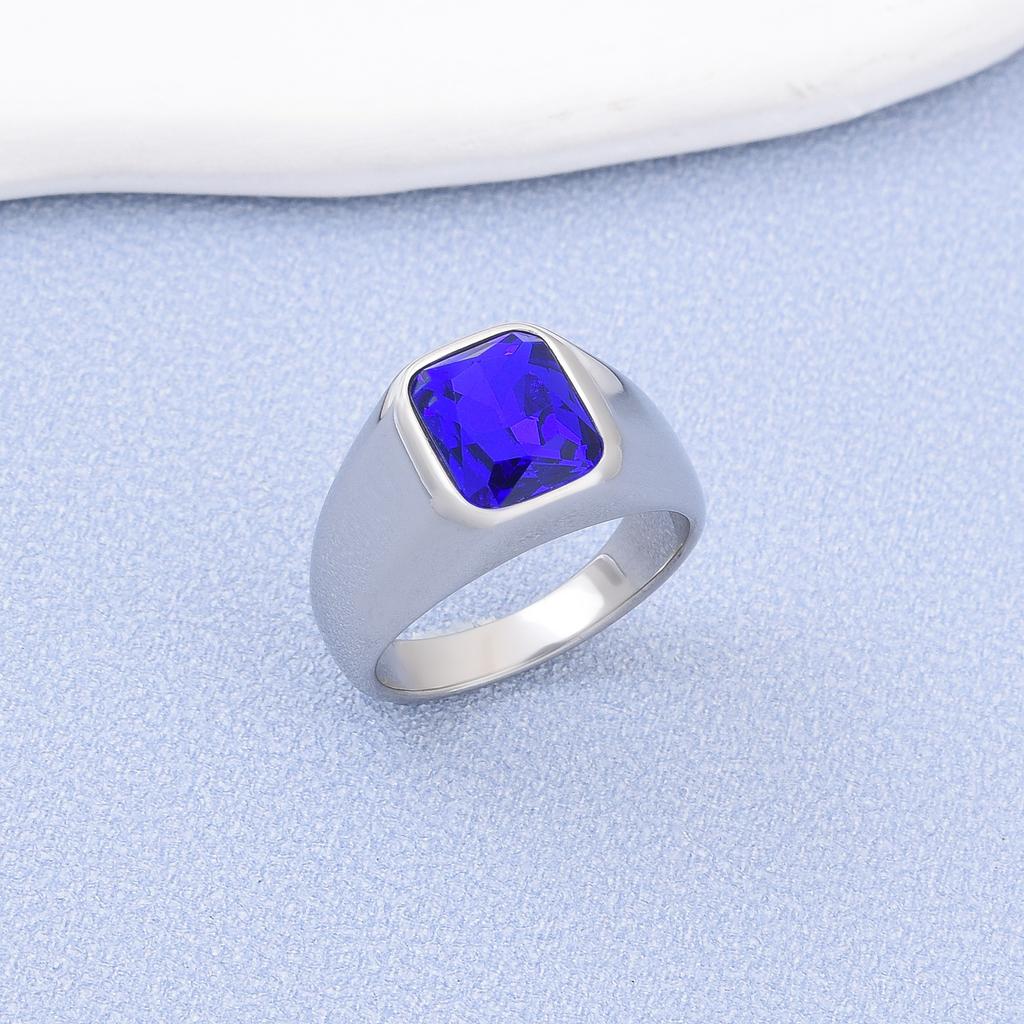 R3482 1pc Man/Women Gemstone Style Wedding Titanium Steel Ring,Fashion Men's 316LStainless Steel Lightweight and Compact Rings