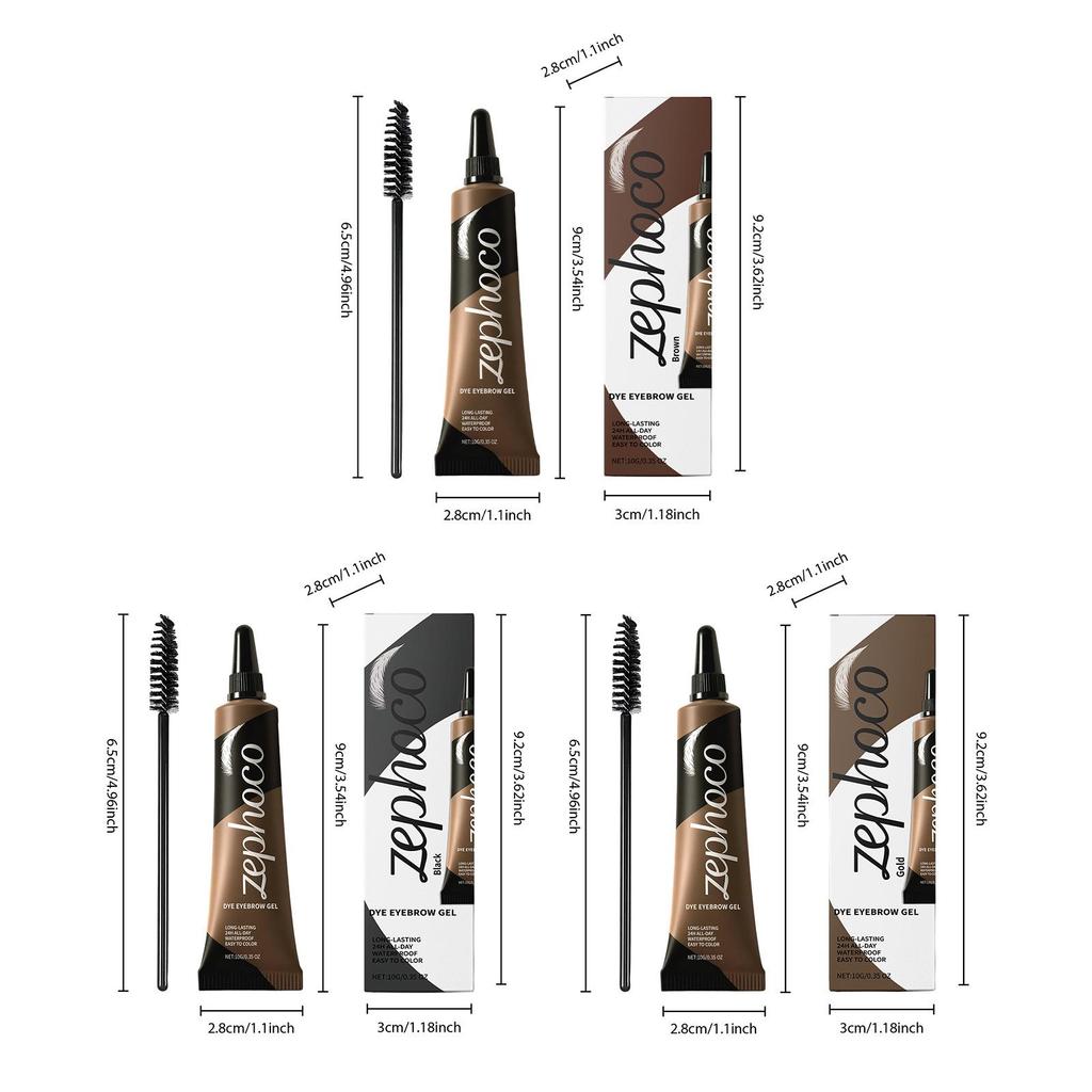 Zephoco Anti-Smudge Tinted Brow Gel: Moisturizing, Natural, Easy to Shape, Long-Lasting Eyebrow Makeup.