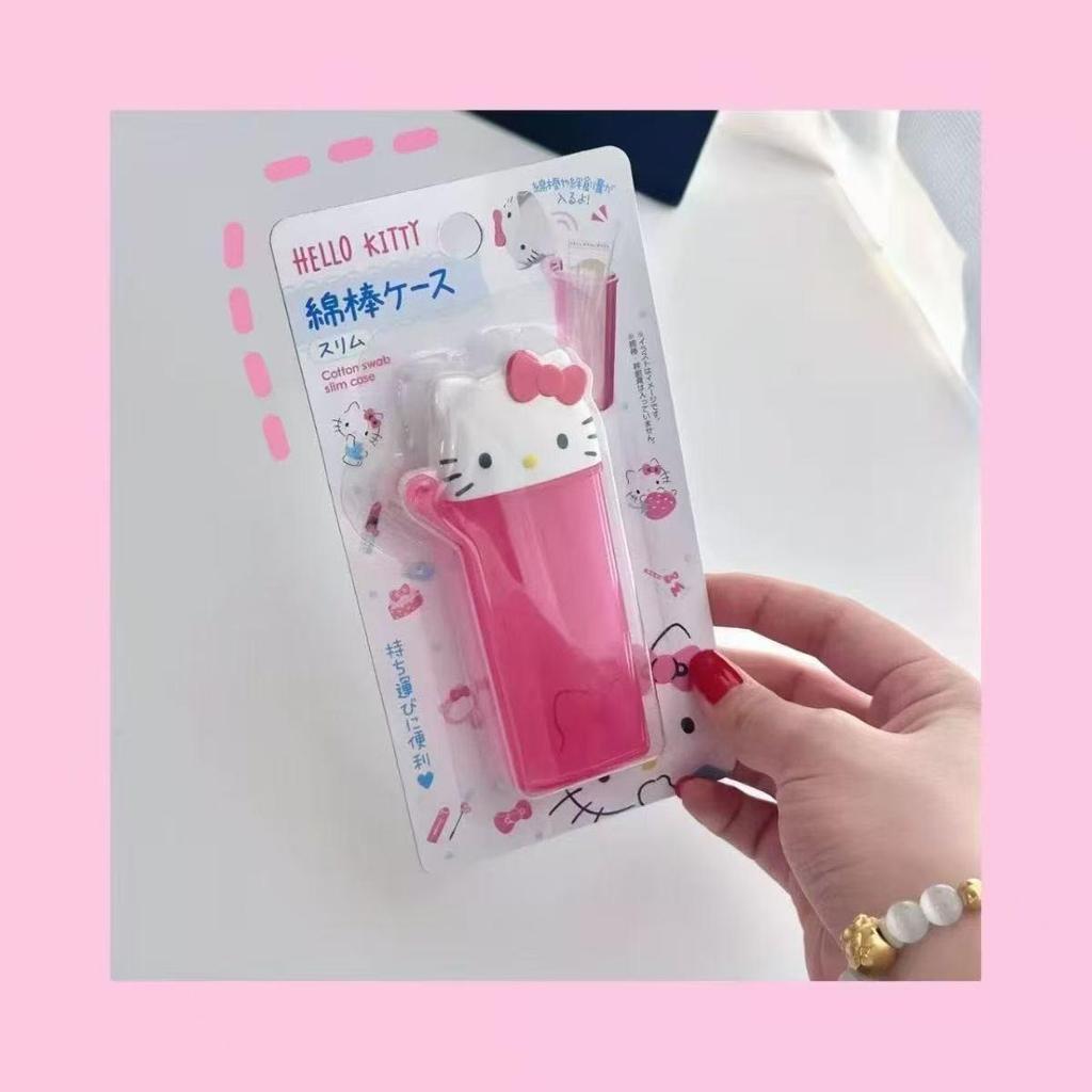 Hello Kitty My Melody Cartoon Cotton Swab Storage Box - Resin Creative Cosmetic Travel Holder