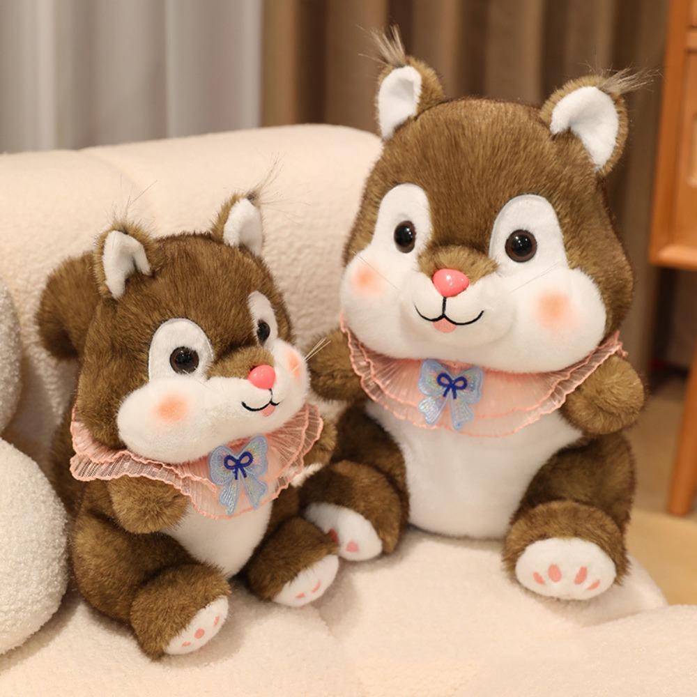Bow Knot Squirrel Plush Toy Cute Squirrel Plush Doll Plush Squirrel Doll  Kids Birthday Christmas
