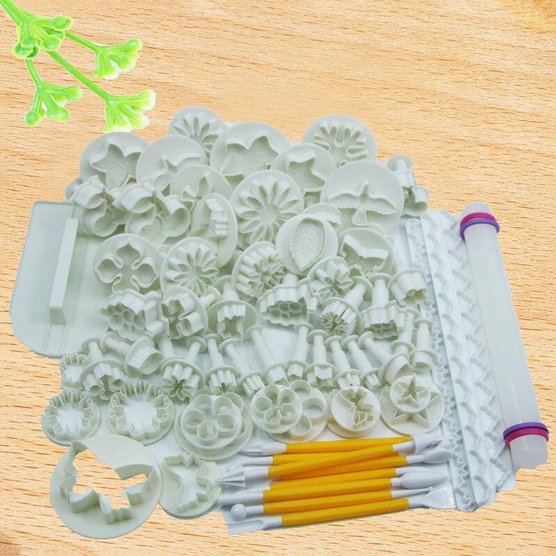 Ensemble d'outils de cuisson à faire soi-même, moule à gâteau Fondant, emporte-pièce en plastique, moule de découpe de biscuits à ressort, gaufreur de timbres à pression, 108 pièces