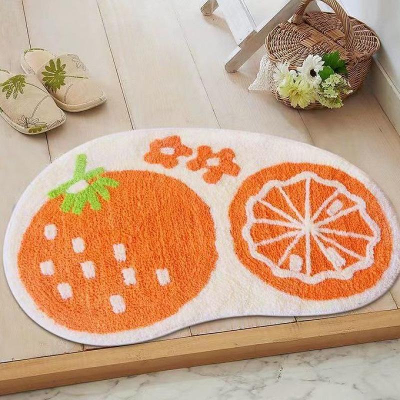 's Fresh And Clean Irregular-Shaped Flat Printed Imitation Cashmere Bathroom And Toilet Absorbent Carpet Home Decoration