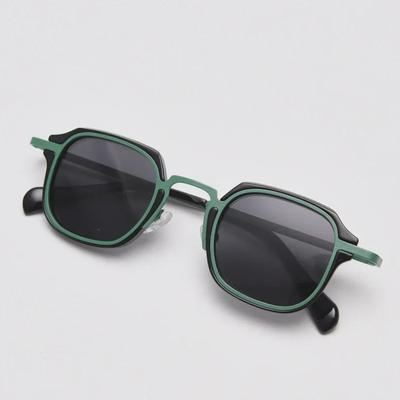 Handgefertigte polarisierte quadratische Retro-Sonnenbrille – trendiger Unisex-Punk-Stil