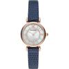 Gianni T-Bar Mother of Pearl Blue Leather Ladies Quartz Watch AR11468