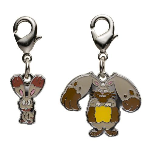 

[Pokemon] Pokemon Center National Pokedex Metal Charm Set - Bunnelby (#659) & Diggersby (#660)