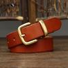 Vintage Women's Belt Cosmetics Buckle Ladies Genuine Leather Cowhide Retro Fashion Simple All-match Pants Belt