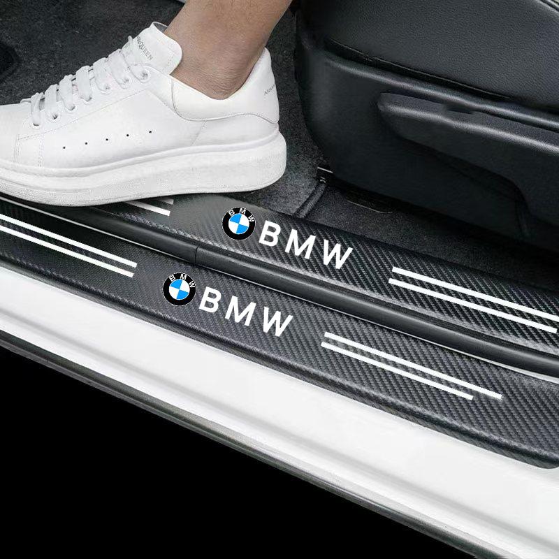 Car Threshold Scuff Plate Carbon Fiber Sill Protector Stickers For BMW M x5 e70 e91 f11 f30 f31 f10 x3 f25 e30 e46 Accessories CE6