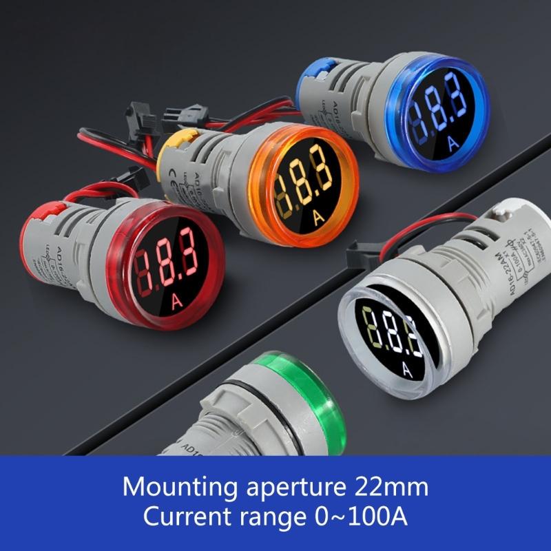100A Current Meter 0-100A Current Monitors Digital Larger LED Screen Voltmeter Suitable for Signal Indicator Light Panel