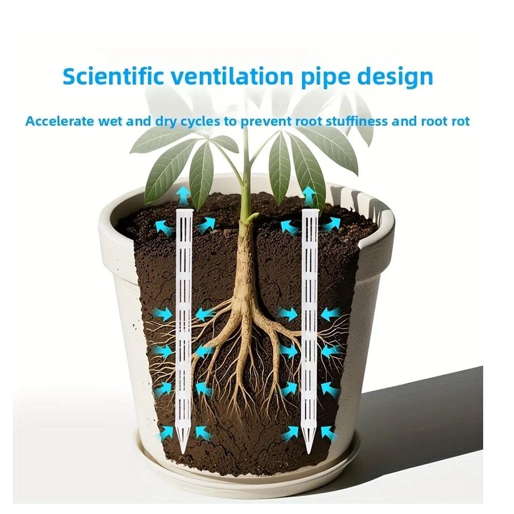 30Pcs Extended Root Aeration Tubes 9.8 Inch Plastic Ventilation Plant Stakes for Anti Root Rot Soil Aeration Drainage