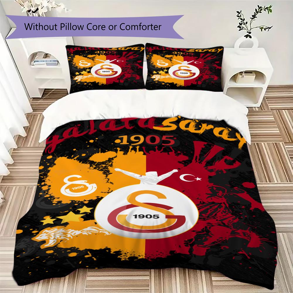 Galatasaray Pattern Bedding Uilt Set Uilt Cover Pillowcase Home Decoration Birthday Gift (1 * Duvet Cover + 2 * Pillowcase  Without Core)56