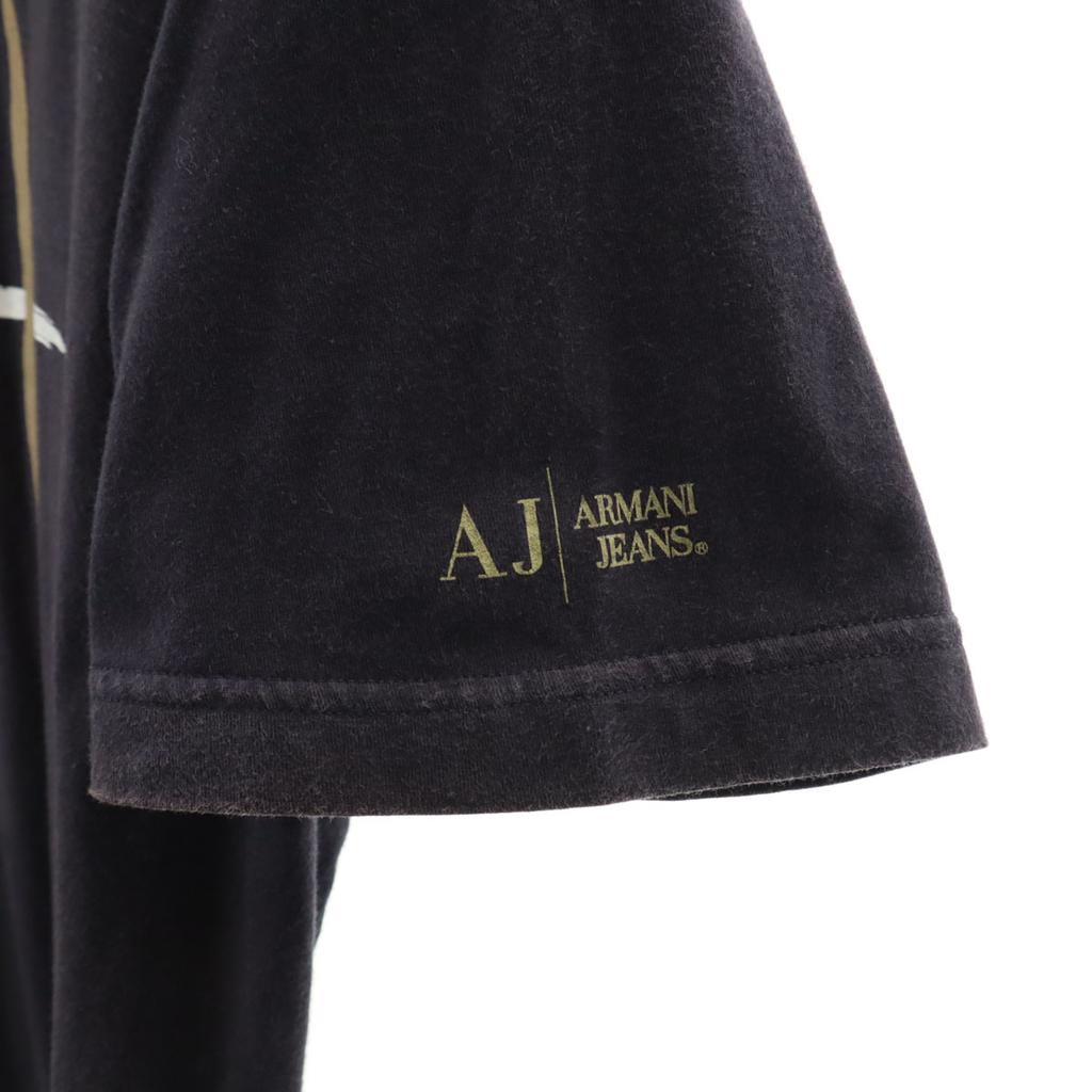 Armani Jeans Made In Italy Short Sleeve V Neck T-shirt L Charcoal Navy Men's Used