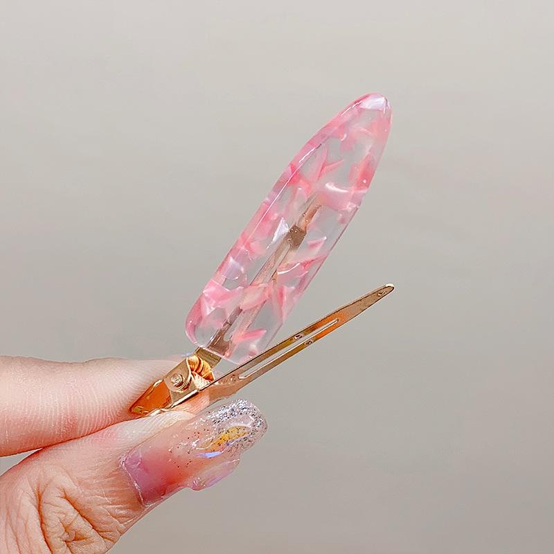 5pcs New Pink Acetate No-trace Hair Clip Acrylic Duckbill Clip for Girls' Hair Sweet Bangs and Fragments Clip Hair Accessories