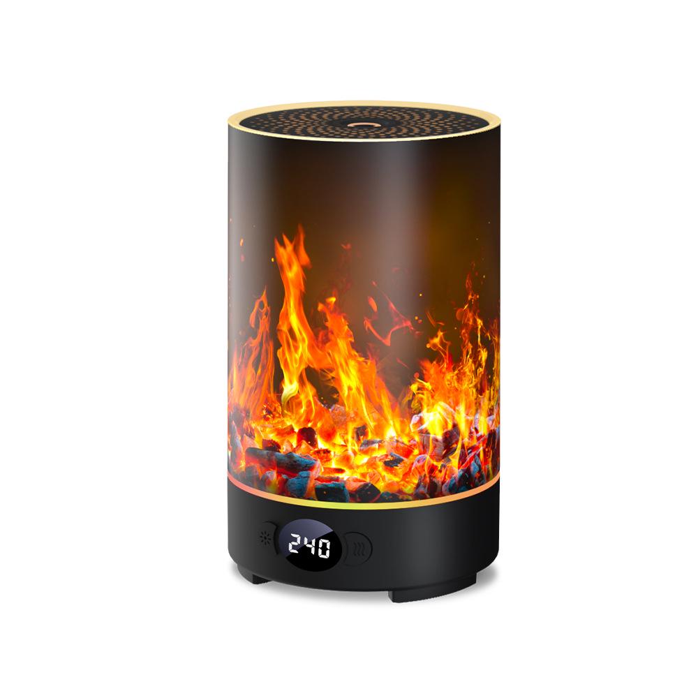 USB RGB Flame Aroma Diffuser: Silent Timer, Large Mist Volume, Essential Oil Fragrance, Perfect for Home Use.