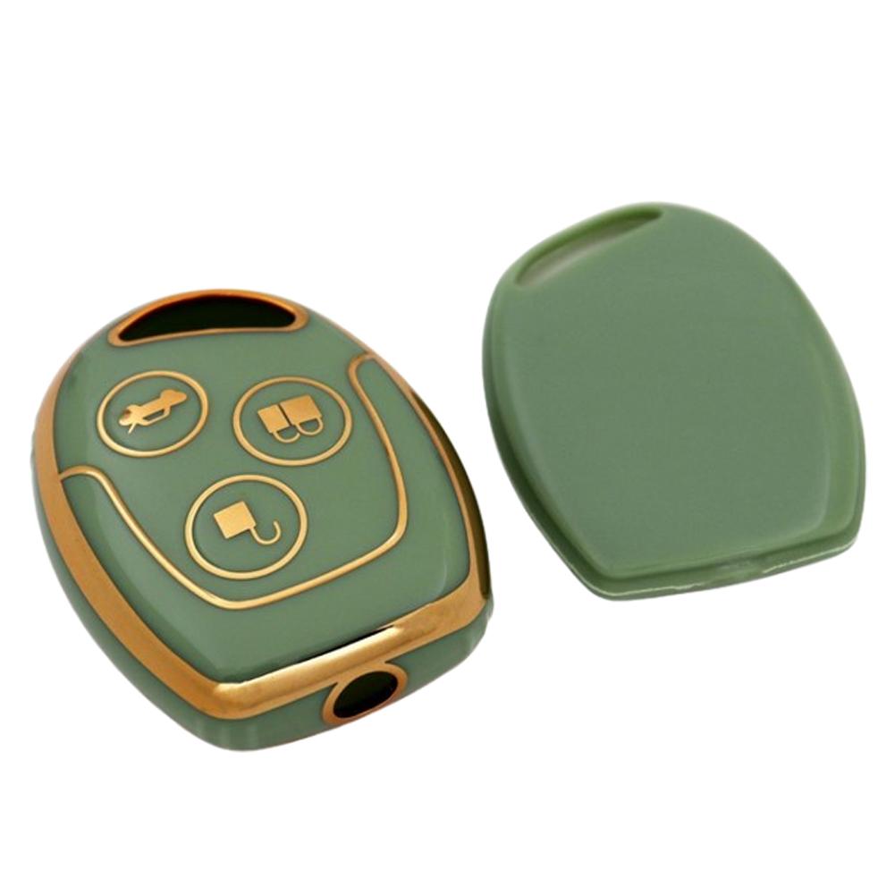 TPU autosleutelhouder voor Ford MONDEO FIESTA FOCUS C-MAX S-MAX TRANSIT KA GALAXY met 3 knoppen.