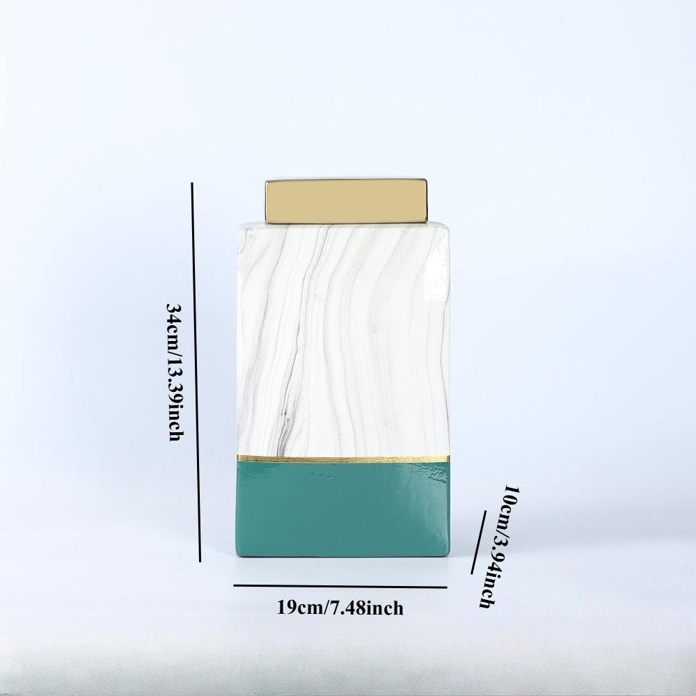 Light Luxury Three In One Ceramic Jar with Lid, Home Decoration, Handicrafts, Storage Cabinets, Vases, Multi-purpose Design