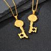 Vnox Stainless Steel Virgin Mary Pendant Key Necklace for Men Women, Gold Color Catholic Religious Saint Benedict Jewelry Gifts