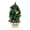 Mini Artificial Christmas Tree Ornament Tabletop Noble Fir with Red Berries Festive Holiday Decoration for Home Office Party