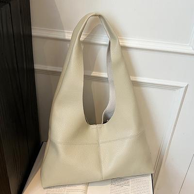 This Year, Simple and Solid Color Soft Leather Underarm Tote Bags Are Popular, Versatile Commuting and Leisure Large-capacity Shoulder Mother and Chi