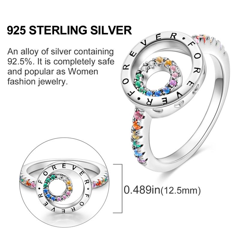 Size 6 -9 Inch Authentic 925 Silver Women Stackable Ring Girl 'S Luxury Wedding Finger Rings
