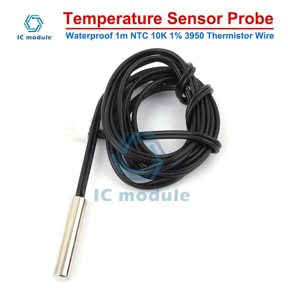 Waterproof 1m Wire NTC 10K 1% 3950 Thermistor Temperature Sensor Probe NTC Thermistor Temperature Sensor Waterproof Probe Cable