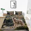 3D Wolf Print Pillowcase and Quilt Cover Full Size Bedroom Home Bedding Set Fashion Home Bedding Gift