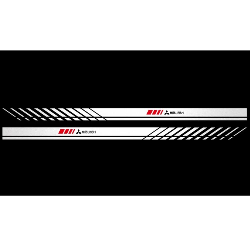 

2-Piece Set of Reflective Body Decals: Vinyl Side Skirt Stripe Decals for Mitsubishi Outlander, Pajero, Lancer EX, ASX, Galant,