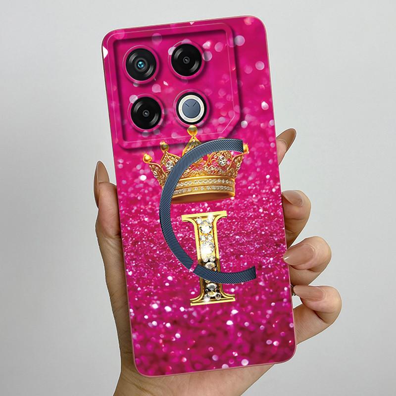 For Infinix GT 20 Pro Case Luxury Crown Letter Soft Silicone Back Cover For Infinix GT20 Pro GT20Pro Coque Infinix X6871 Fundas