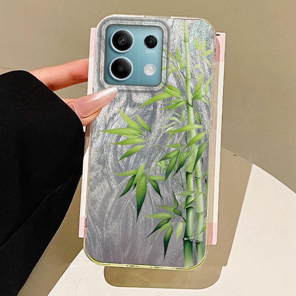 

Зеленый Бамбуковый Цветок Текстура Камлота Чехол для Телефона для Xiaomi Mi 13T 14T Pro 11 Lite NE 5G Чехол для Пары Силиконовые Задние Накладки Мягкая Обложка Xiaomi 11 Lite NE белый