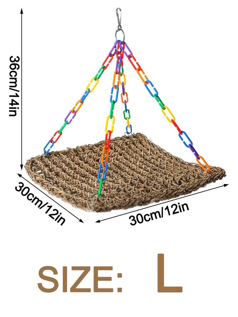 Climbing Pet Hammock Lizard Sunbathing Platform Water Grass Weaving Lizard Toy Birdcage Parrot Hammock