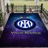 Custom Text Printed Rug Inter Milan Non Slip Floor Carpet For Home Room Decor