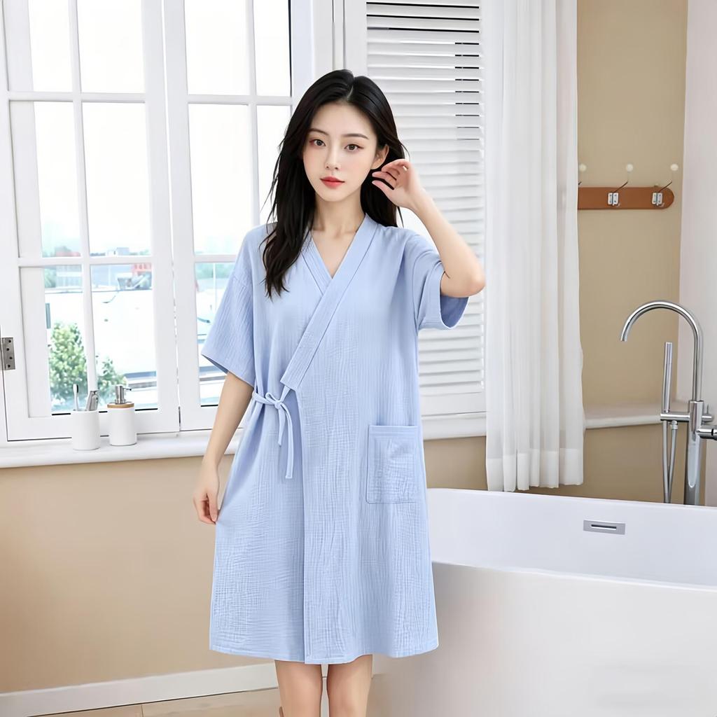 Unisex Quick-Dry Pure Cotton Gauze Bath Towel & Wearable Bathrobe