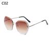 Retro Eyewear Shades UV400 Rimless Sunglasses Diamond Square Sunglasses Sun Glasses Oversized