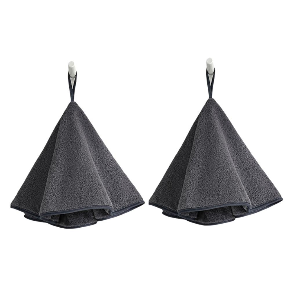 2PCS Super Absorbent Hand Towel Hanging Bath Towel Morden Round Kitchen Towel  Washbasin