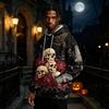 Men's Halloween Print Pullover Hoodie Long Sleeve Sweatshirt