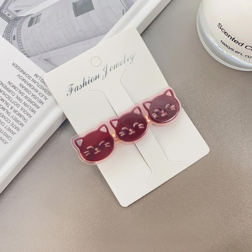 Koreanischer Haarclip, 6,5 cm, mit Essigsäure-Wassertropfen-Design, im Retro-Stil, niedlicher Katzen-Haarclip für süße Mädchen