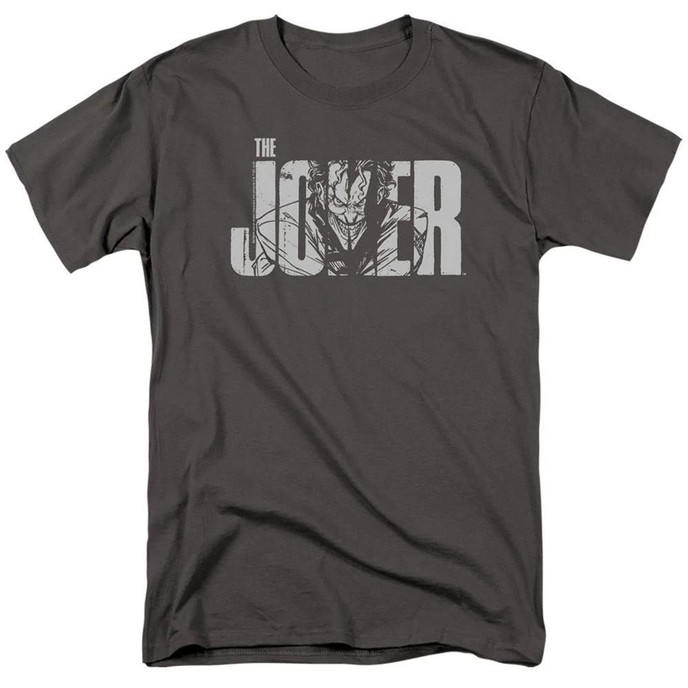 DC Comics - Batman - Joker Text On Gray - Unisex Children s T-shirt - Gray 120