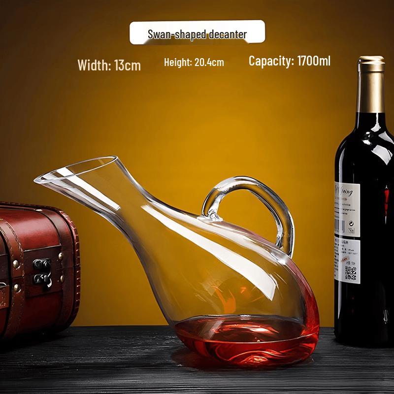 Crystal Glass Swan Wine Decanter with Handle