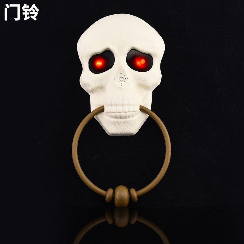 Halloween Doorbell Glow Sound Horror Props Electric Toys Welcome Door Hanging Skull Decoration