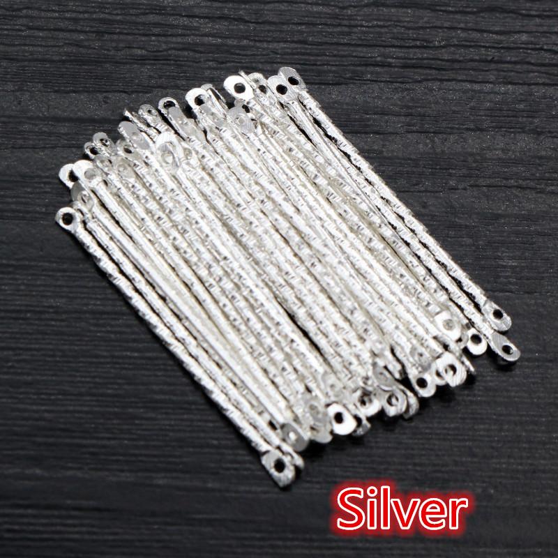 

50Pcs/lot 15-40mm Double Cylinder Bar Earrings Connecting Stripes For DIY Jewelry Making Earring Pins Findings Supplies 15mm