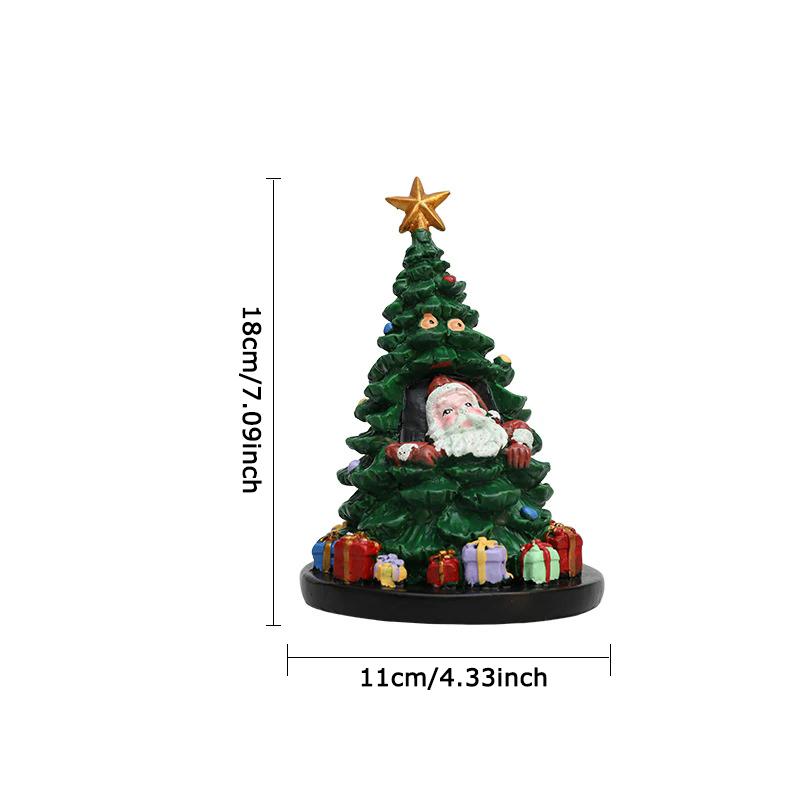 WTEMPO Christmas Tree Santa Claus Shaped Design Ornament Resin Christmas Party Table Ornament Indoor & Outdoor Festival Decoration