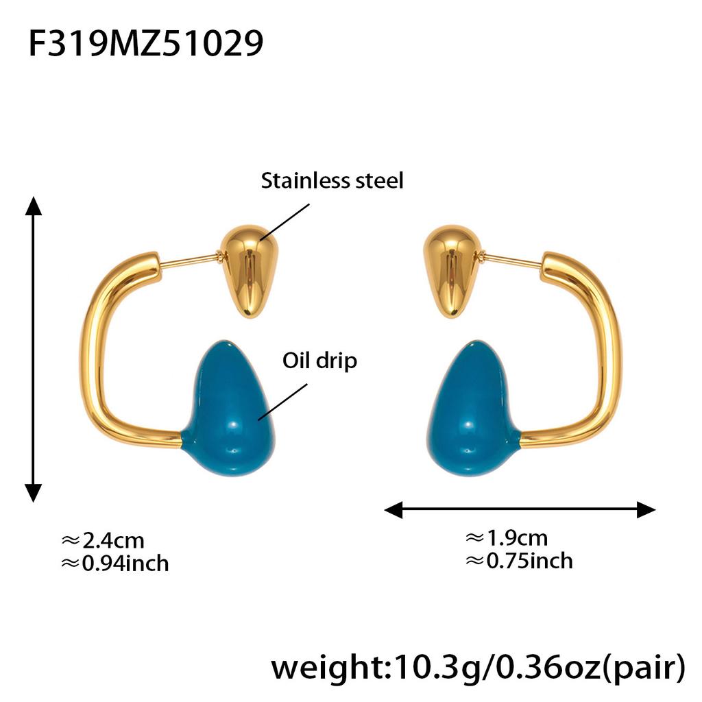 Exquisite Trendy Flowing Drip Oil Rubber Plug Earrings, Simple and Versatile, Fashionable Temperament, Personalized Earrings and Earrings