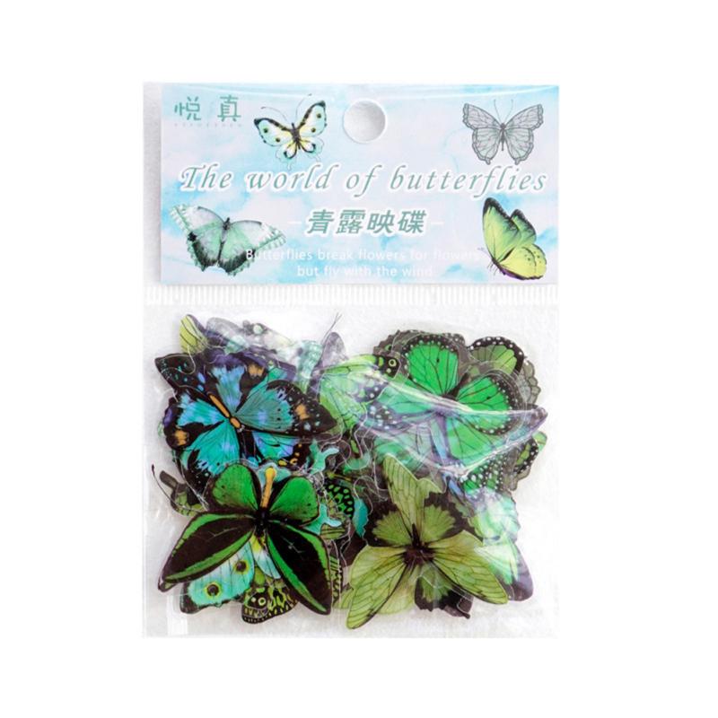 40pcs Vintage Style Butterflies Stickers Butterflies Series Waterproof Personalized Diy Decoration