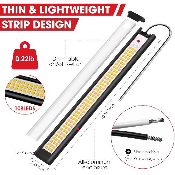 12V LED Light, 12 Volt Light Bar, Enclosed Trailer Lights, LED Light for RV Interior, String Lights for Trailer, Shed, Track, Van, RV(4Pack, 4000K,