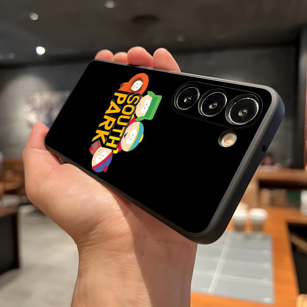 Funny S-South P-Park Phone Case For Samsung A56 A36 A26 A16 A15 A25 A35 A55 A14 A34 A24 A54 Black Soft Shell