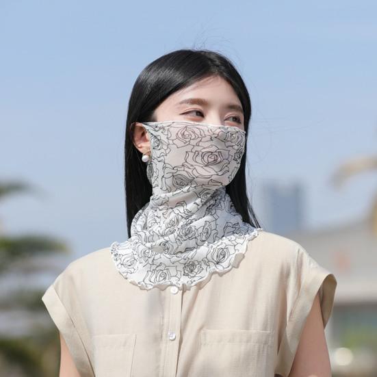 Bedruckter Sommer-Halsschal, atmungsaktiver Sonnenschutzschal, Outdoor-Sport-Halstuch, Gesichtsmaske, Mehrzweckschal für den täglichen Gebrauch beim Radfahren