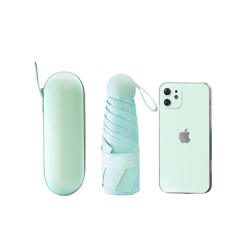 Red Leaf Mini Five-Fold Portable Capsule Umbrella