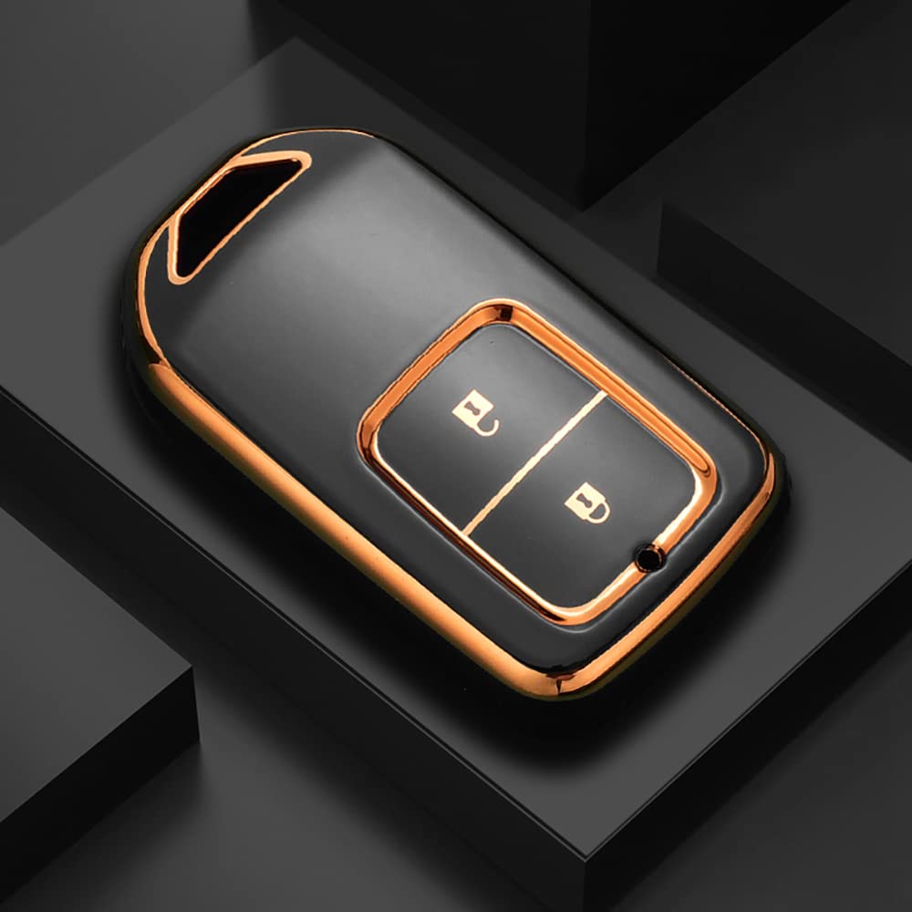 Honda Remote Key Key Key TPU Compatible with Honda Smart Car Black [ontto] Case, Cover, Holder, Stylish, Non-Slip, Material, Fit, Jade, Freed,